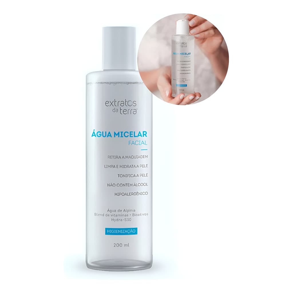Água Micelar Cuidados Facial Demaquilante Extratos Da Terra