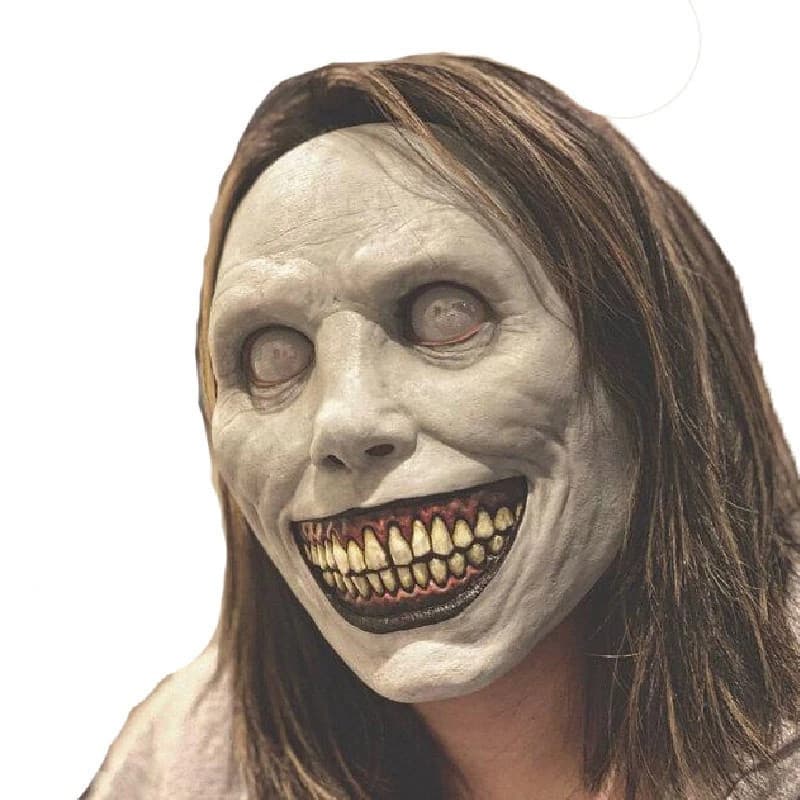 Máscara Fantasma Sorridente para Adultos Halloween Horror Festa Assustadora Máscaras de Meio Exorcista Demônio Verde Jog