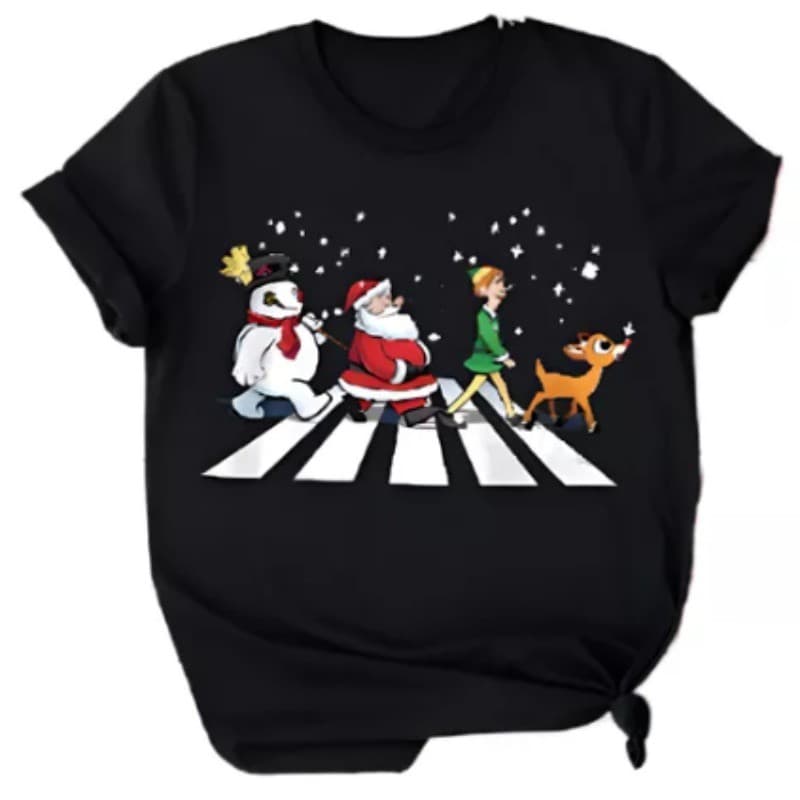 Camiseta Estampa Grafica De Natal Adulto/Infantil Lançamento Unissex Em Algodao