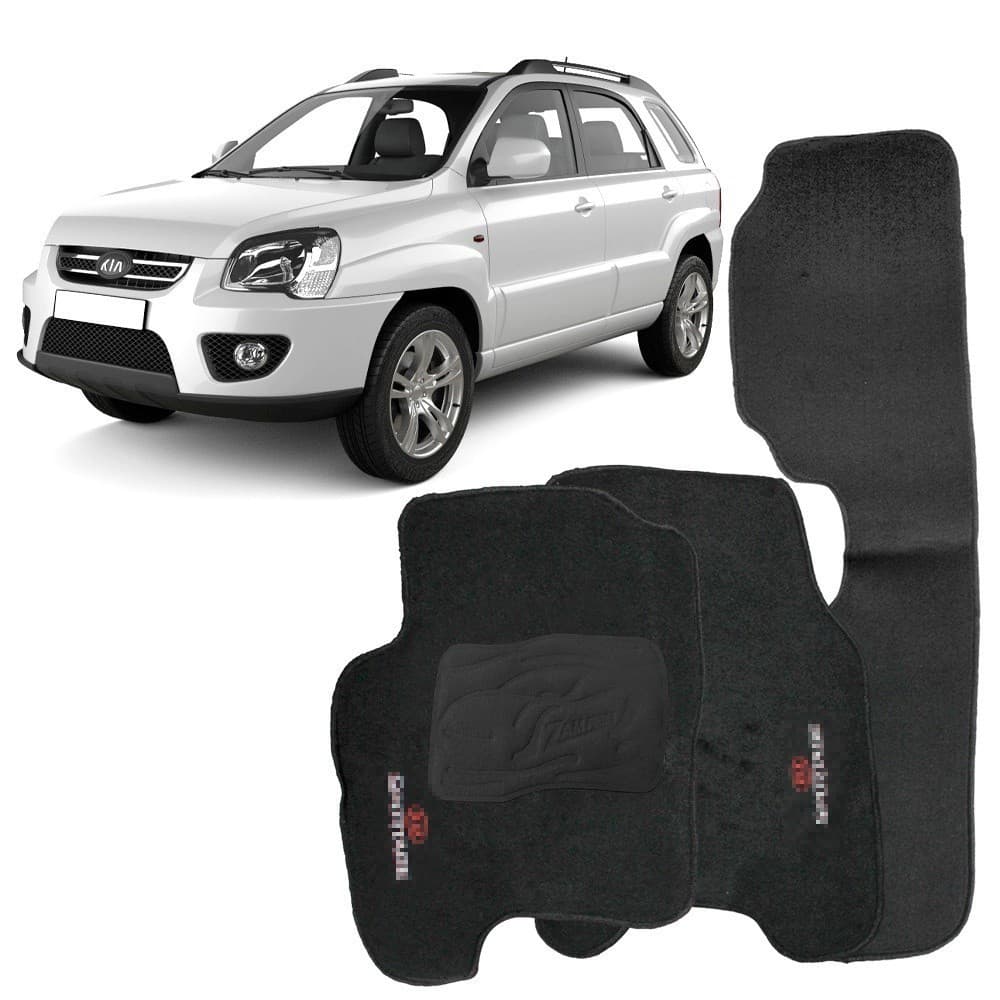 Tapete Sportage de 3 Peças em Carpete Automotivo Modelos de 2005 /2010 Conforto para Seu Veículo