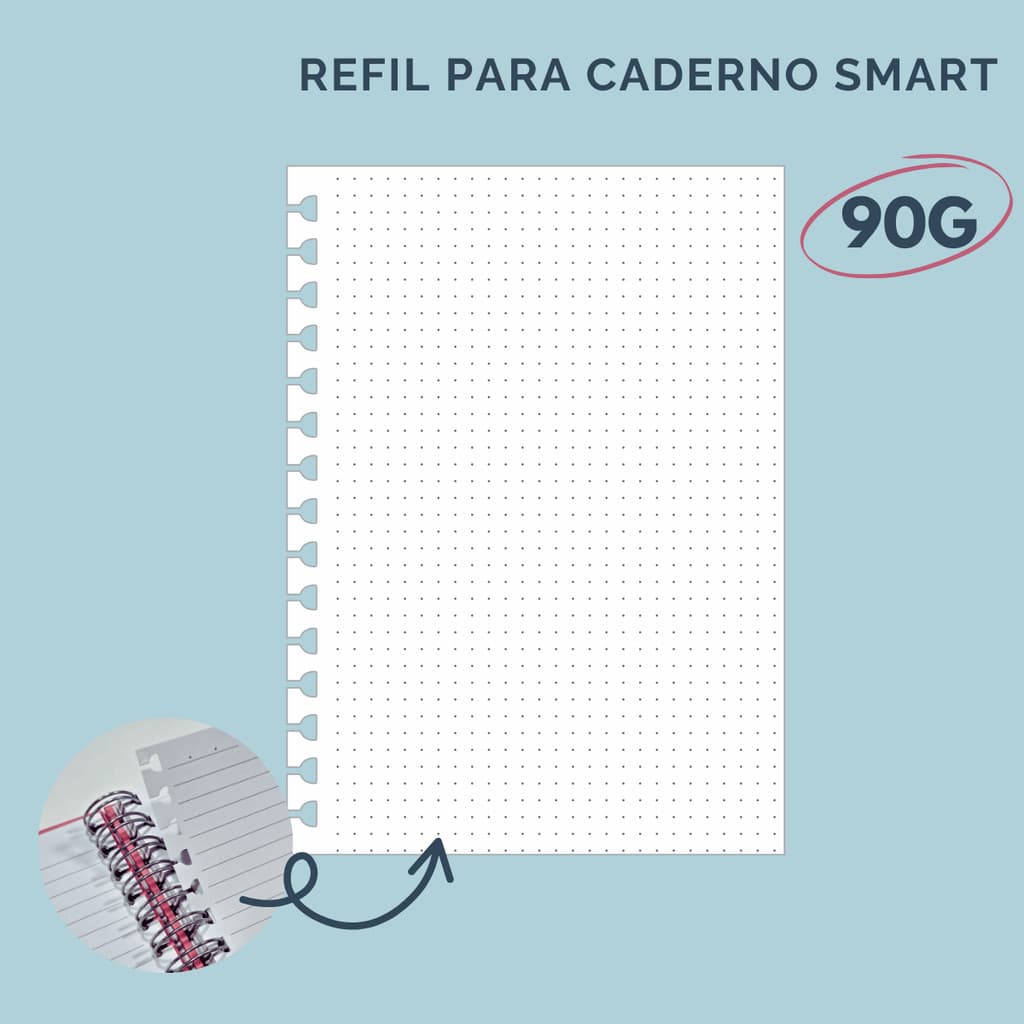 Refil para caderno Smart (Wire-o) - Pontado