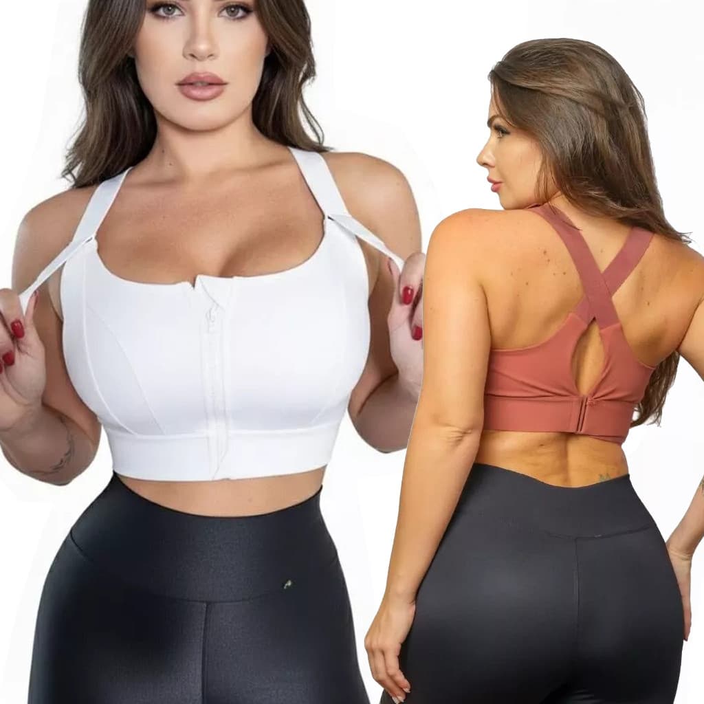 Top Academia Sutiã Esportivo Com Zíper Frontal Para Mulheres Sem Aro De Aço Lindo Top Fitness Nas Costas