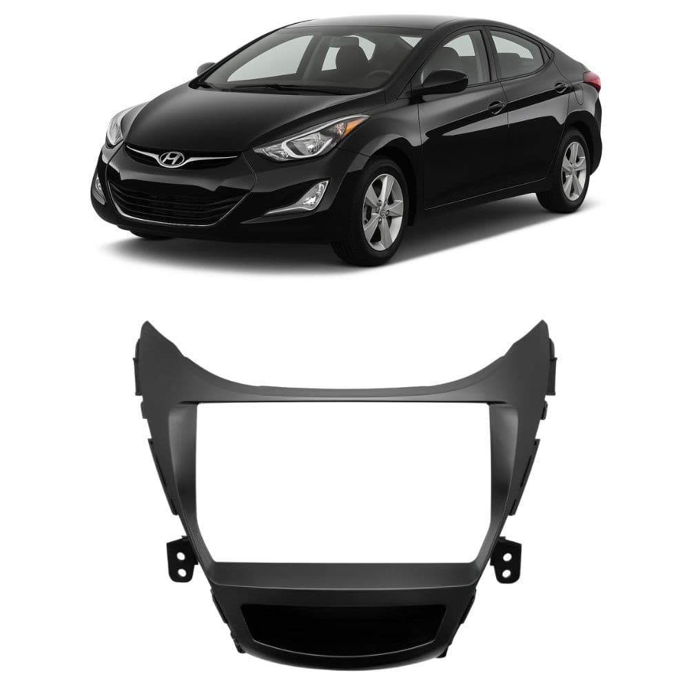 Moldura de 9" pol Hyundai Elantra 2012 a 2014 preto fosco