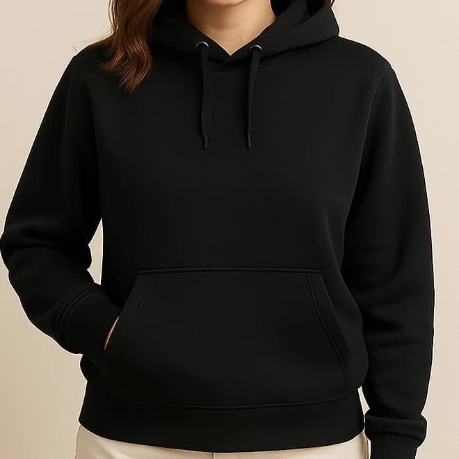 Blusa Moletom Feminina Com Capuz Regulagem Bolso Casaco Canguru Unissex Liso Básico Adulto Moda Inverno