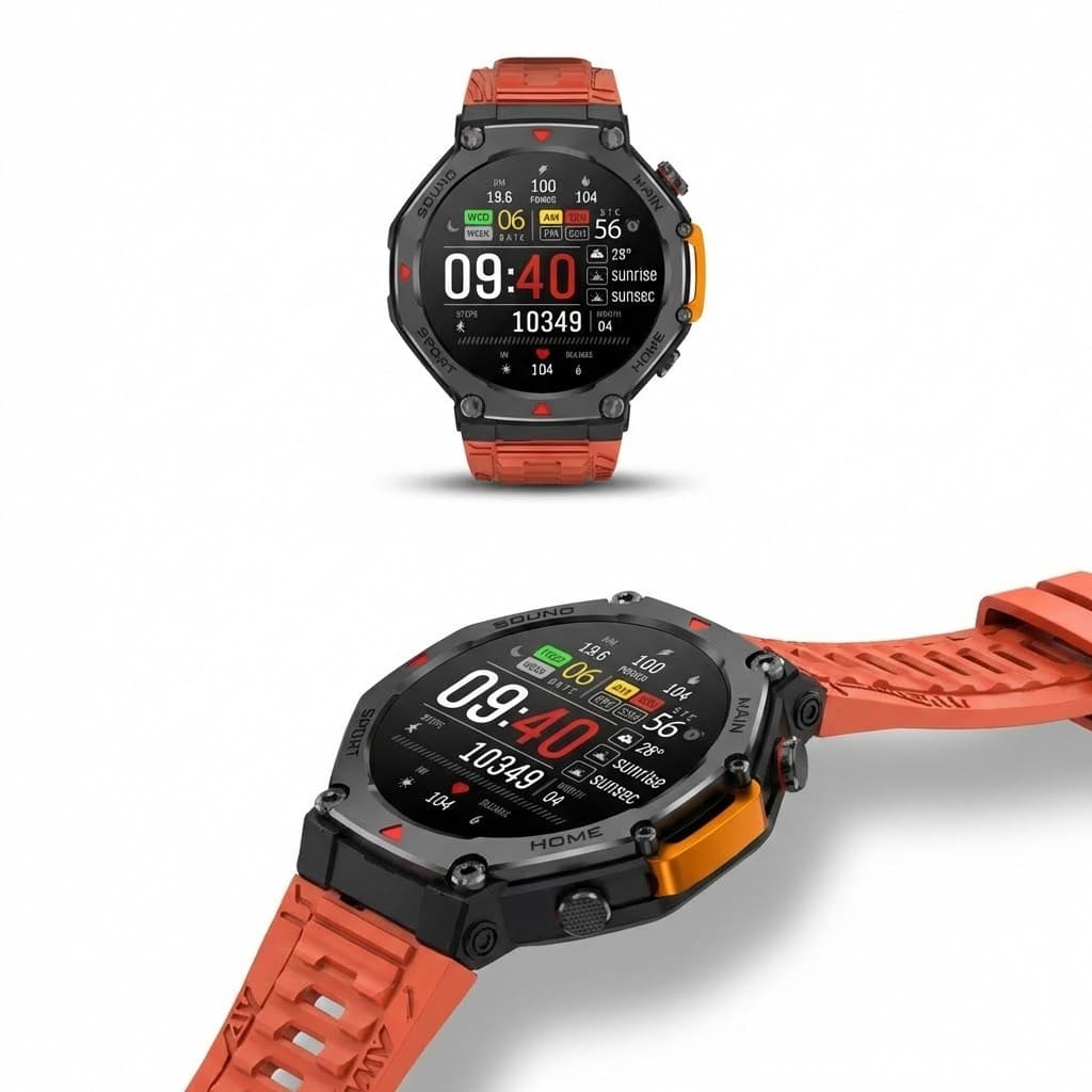 Relogio Smartwatch M Rex 4 Microwear Tatico Militar Amoled NFC GPS Chamadas Bluetooth A Prova D Agua