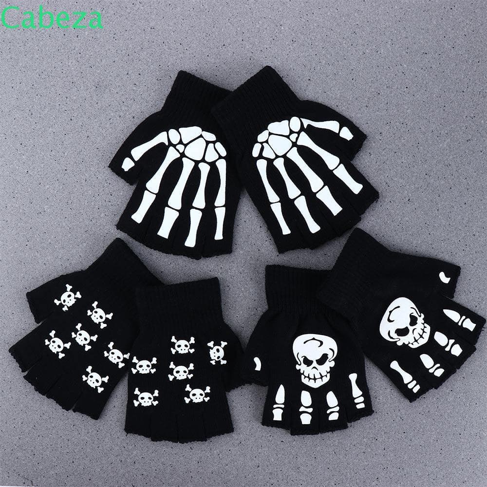 CABEZA1 Halloween Luminous Mittens Horrível Antiderrapante Esqueleto Caveira Ao Ar Livre Acessórios De Moda Masculina