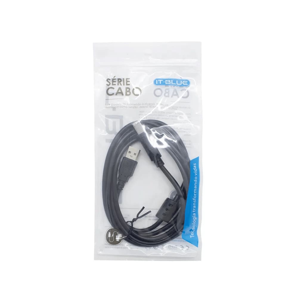 CABO USB IMPRESSORA 2.0/AM+AF/OD4.8/1.8M COM FILTRO IT-BLUE LE-902-1.8M