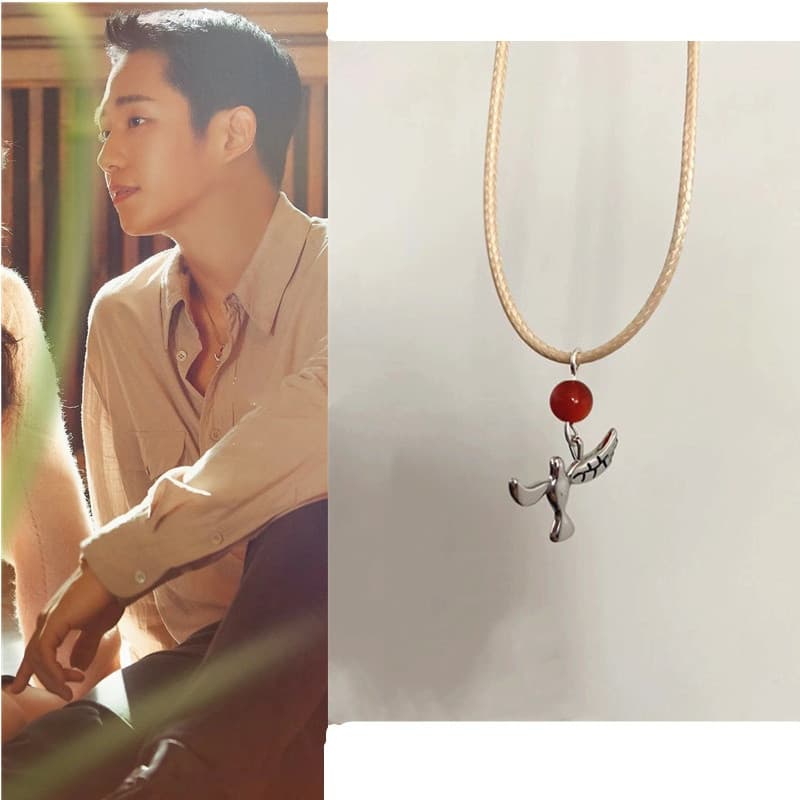 Cartão Postal 3 Cores Enviar Snowdrop Jennie Jung Hae In pigeon Colar De drama Coreano Natal Nova Corrente De Clavícula