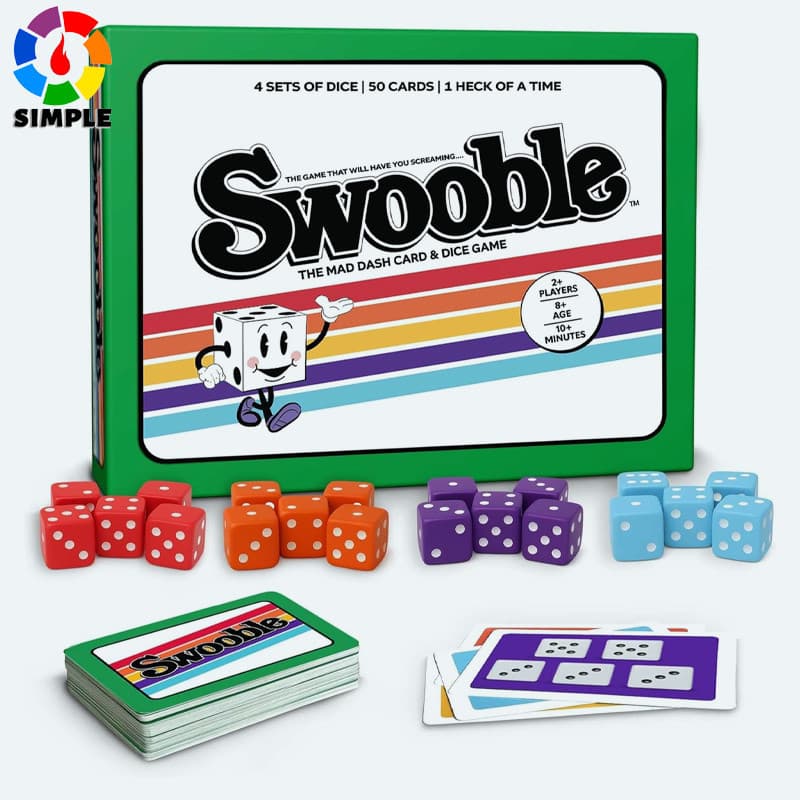 Rainbow Unicorn Rescue Swooble – Fast-Paced Card & Dice Game for Kids, Teens & Adults