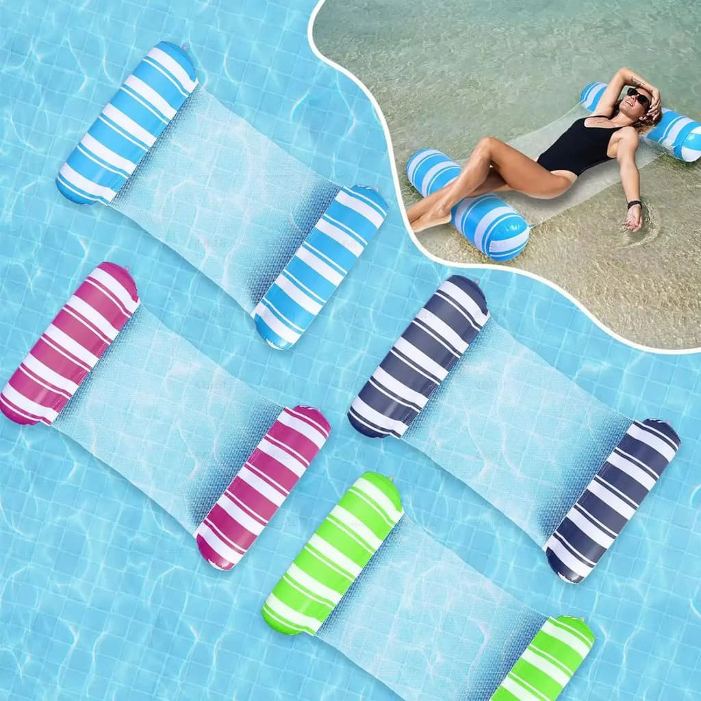 Boia Rede Piscina Cama Flutuante Deitado Reclinável Inflável