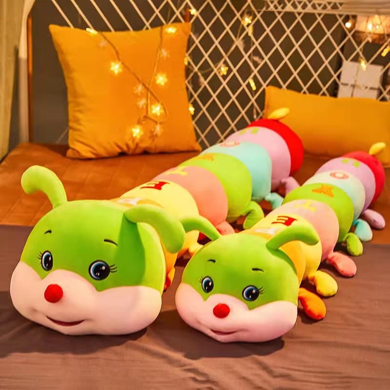 Brinquedo de pelúcia em forma de lagarta, almofada macia de pelúcia, presente de aniversário para crianças FUTURO ONLINE