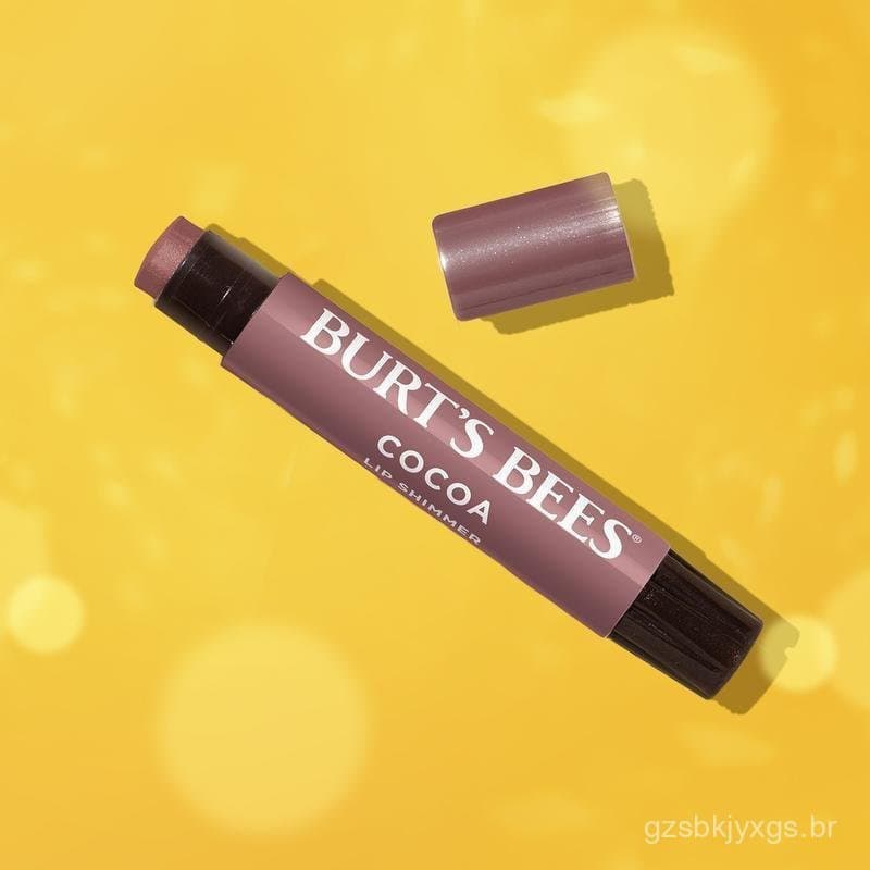 Brilho Labial Burts Bees - Cor Cacau, 100% ingredientes naturais, 0,09 onças.