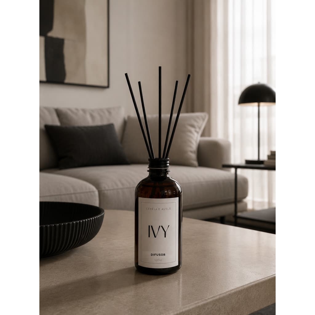 Difusor Aromatizador Ambiente Chá Branco Vanilla Lavanda Cereja e Avelã Limão Siciliano Doce de Leite Bamboo Ambar 500ml