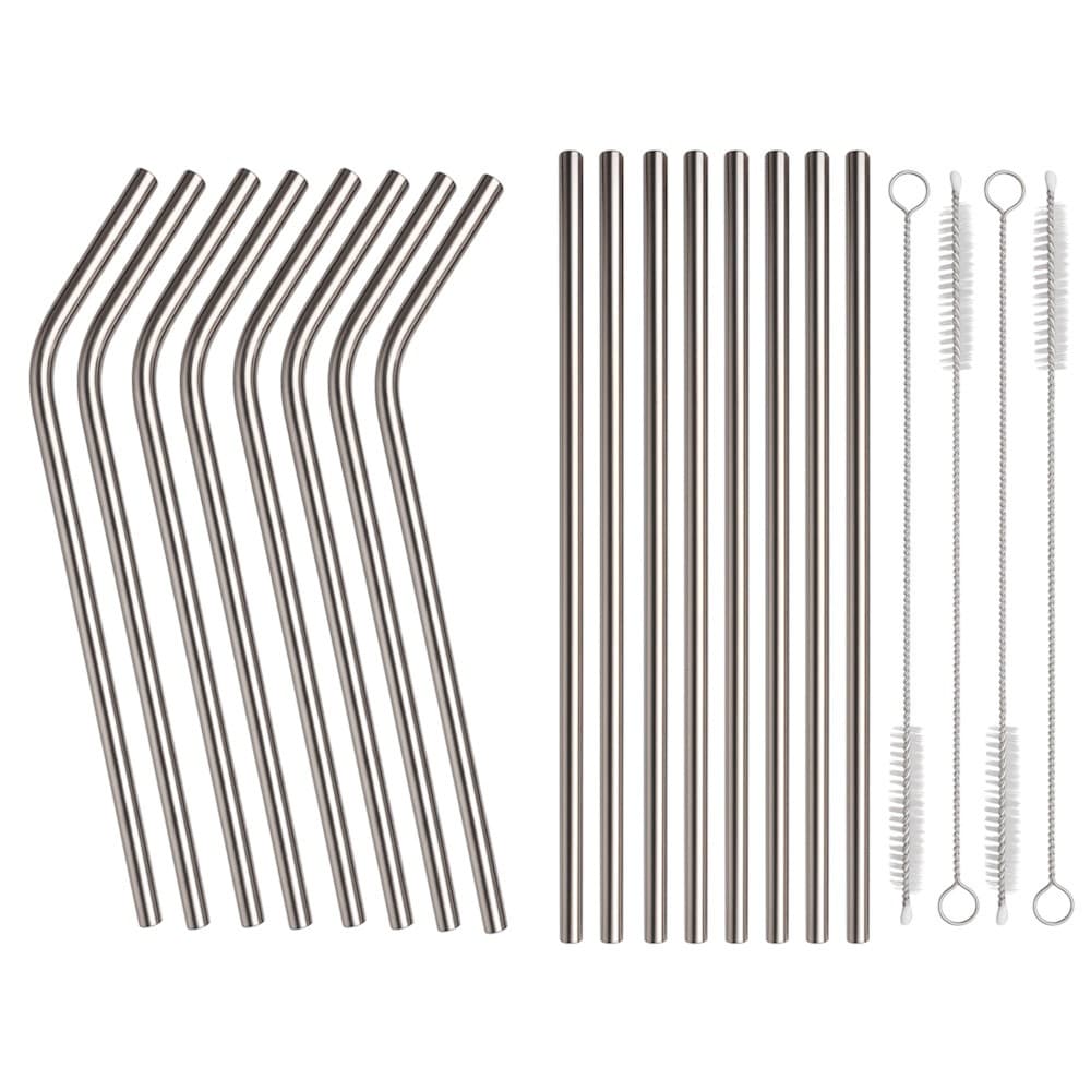 40 Canudos De Aço Inox Reutilizáveis Com 10 Escovas Kit Atacado Sustentável Para Uso E Revenda