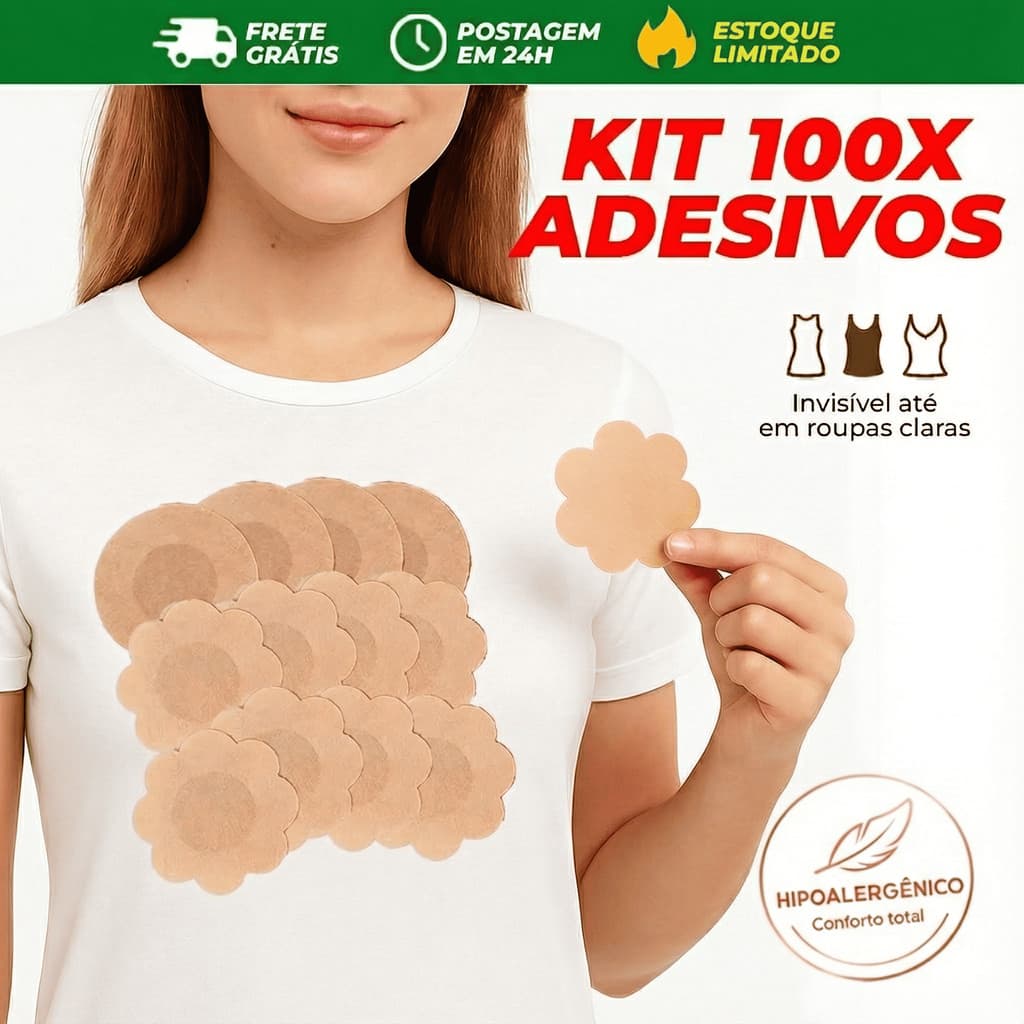 Pacote 100xTapa Seios Adesivo Invisível Hipoalergênico 7,5cm Protetor para Mamilo Envio 24h