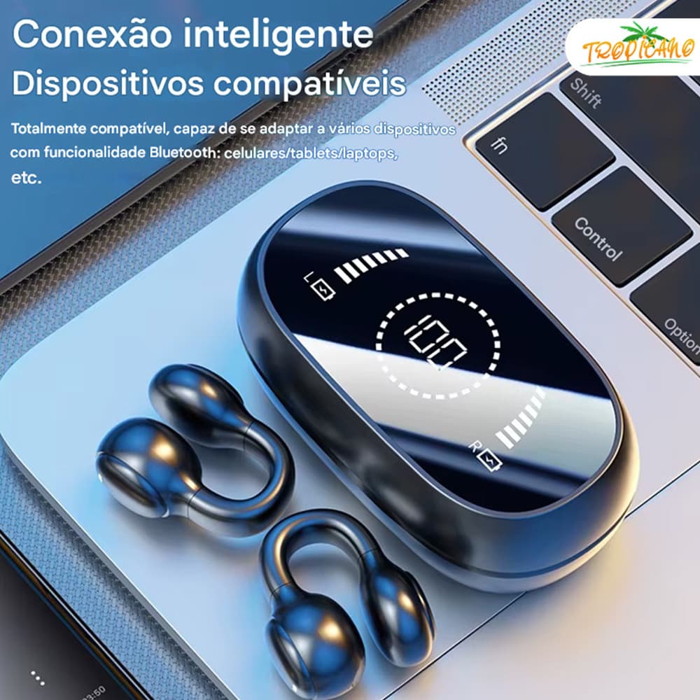 Fone Bluetooth Clip 2026 Leve e Confortável Não Intra Auricular Bateria de Longa Vida Proteção Auricular Eficaz