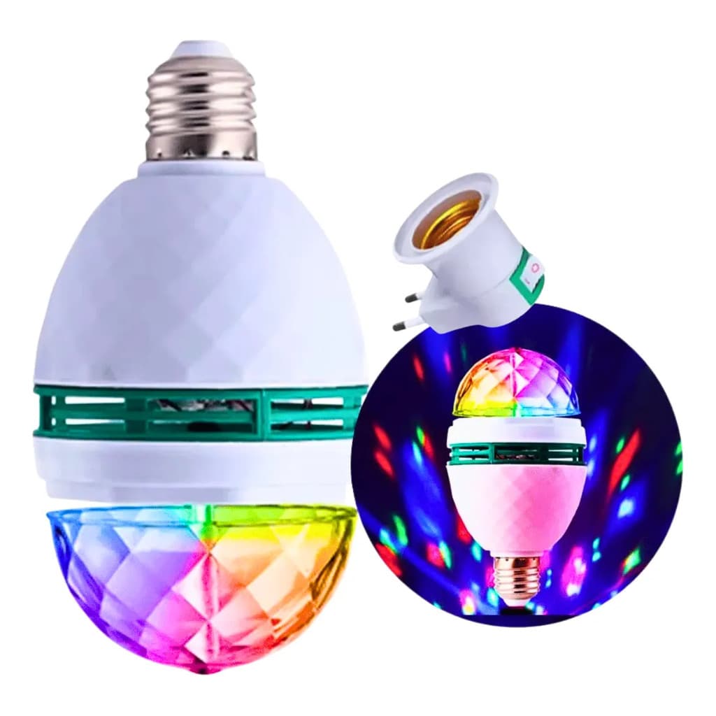 Lâmpada Globo De Festa Rgb Rotativa Led Bivolt W998