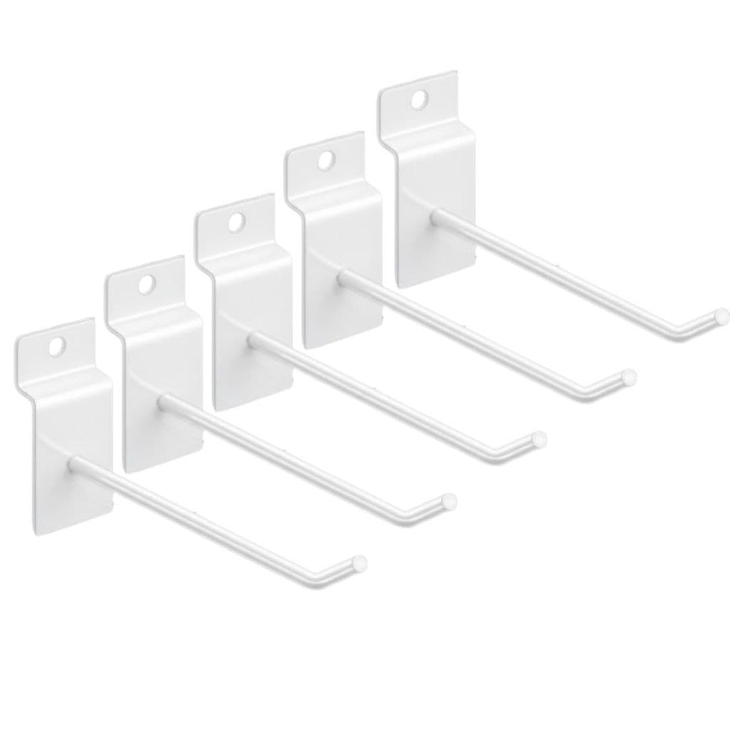 KIT 10 GANCHO PARA PAINEL CANALETADO COR BRANCO 15CM EXPOSITOR