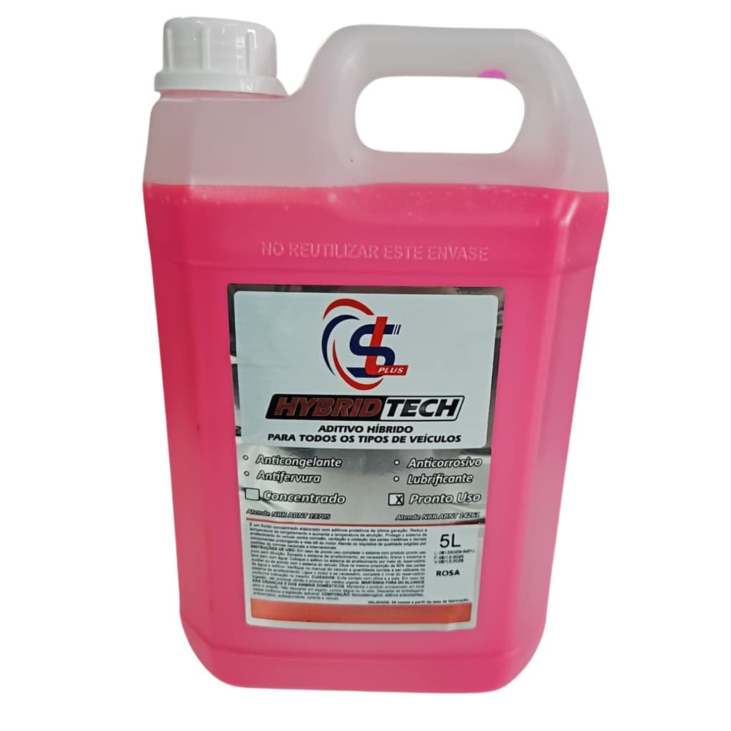 Aditivo para Radiador Híbrido SL Plus Hybrid Tech 5L Rosa Pronto Uso