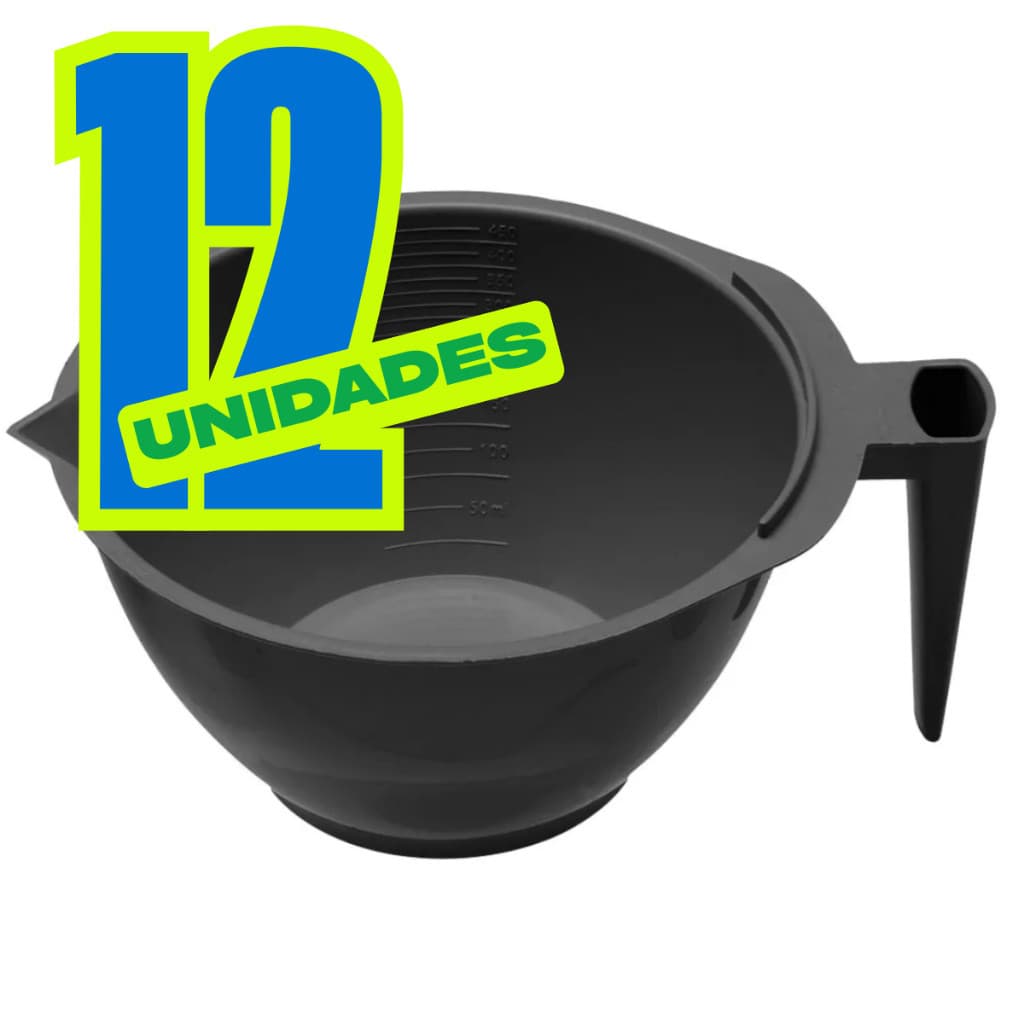 KIT 12 TIGELAS GRADUADA 450ML CUMBUCA CUBETA CANECA P/ TINTURA C/ SUPORTE PINCEL MULTIUSO PRO