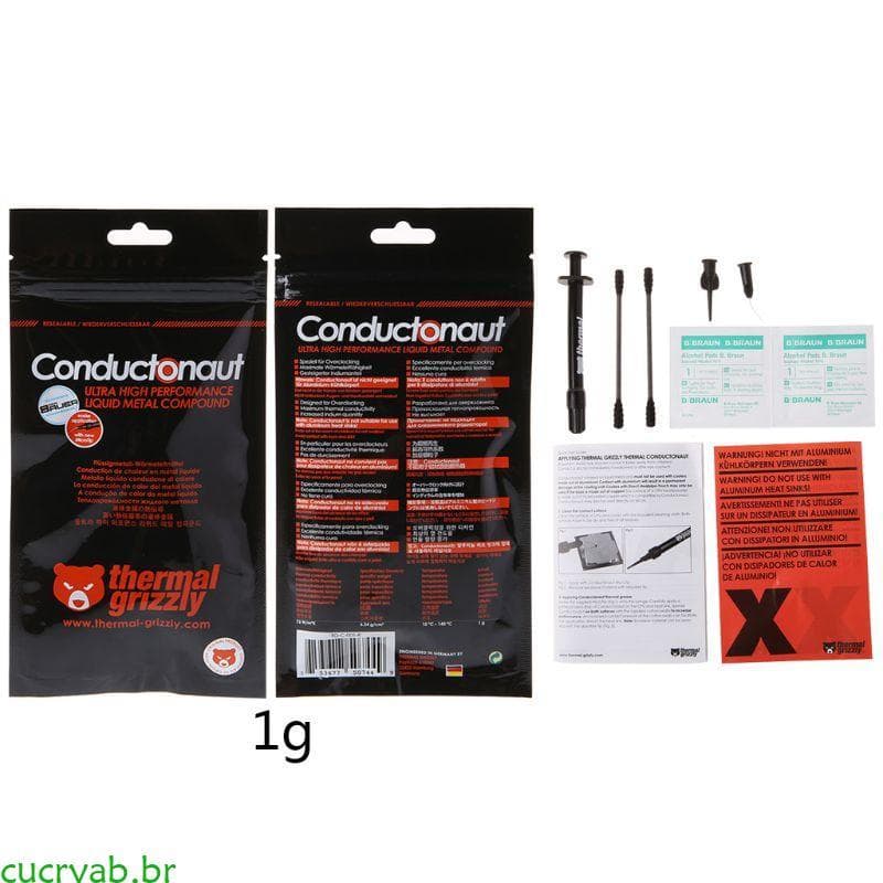 cucryab 1g Graxa Térmica Grizzly CPU GPU Refrigeração Composto Térmico Metal Líquido Para Processador Dissipação D