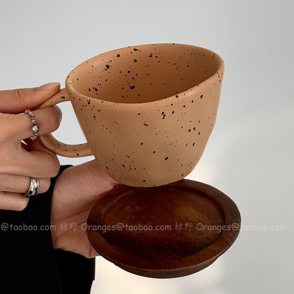 Laranjas laranjas Tan respingo tinta cerâmica caneca Latte xícara de café grande capacidade copo de água nicho presente