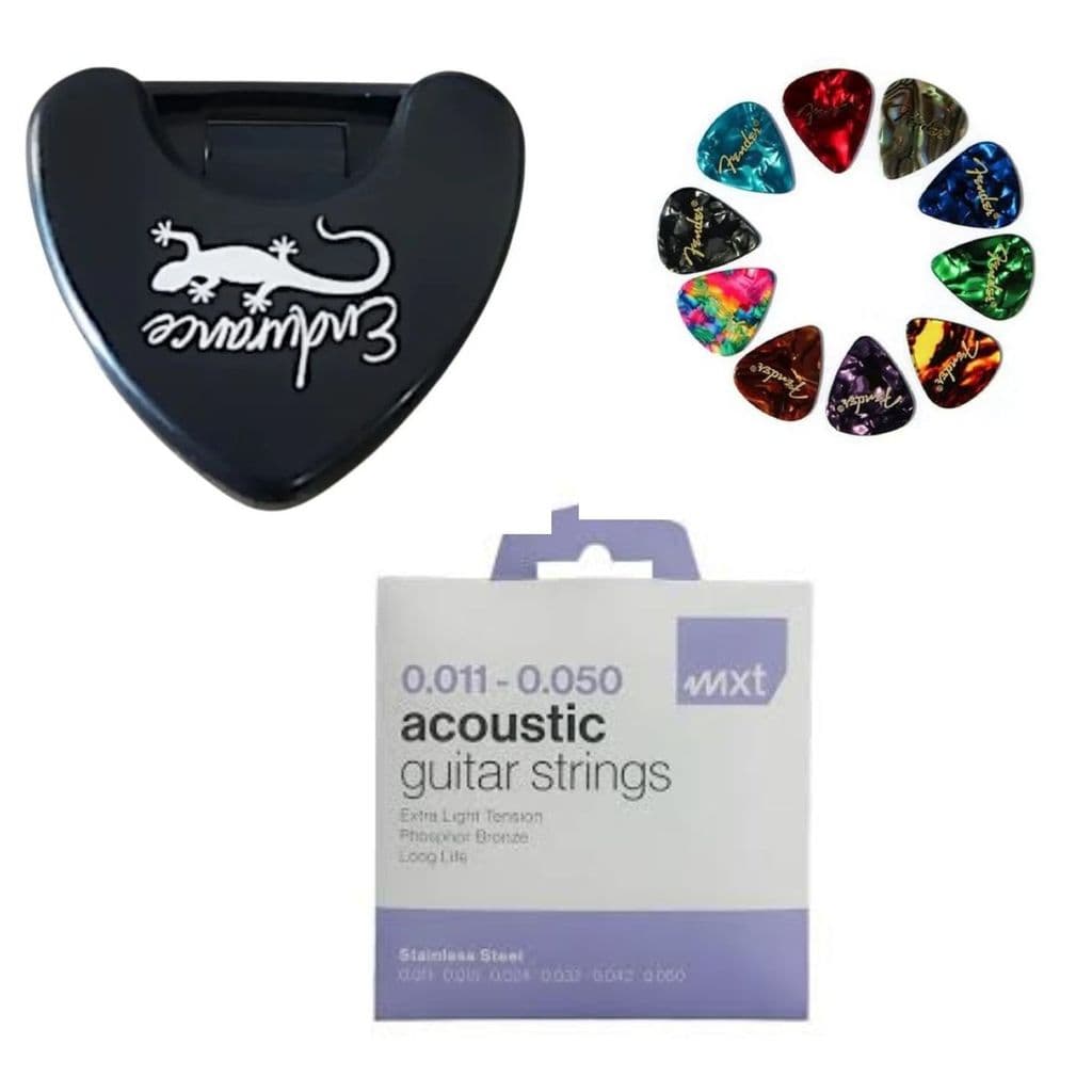 Kit Violão Aço MXT 011 + 10 Palhetas + Suporte