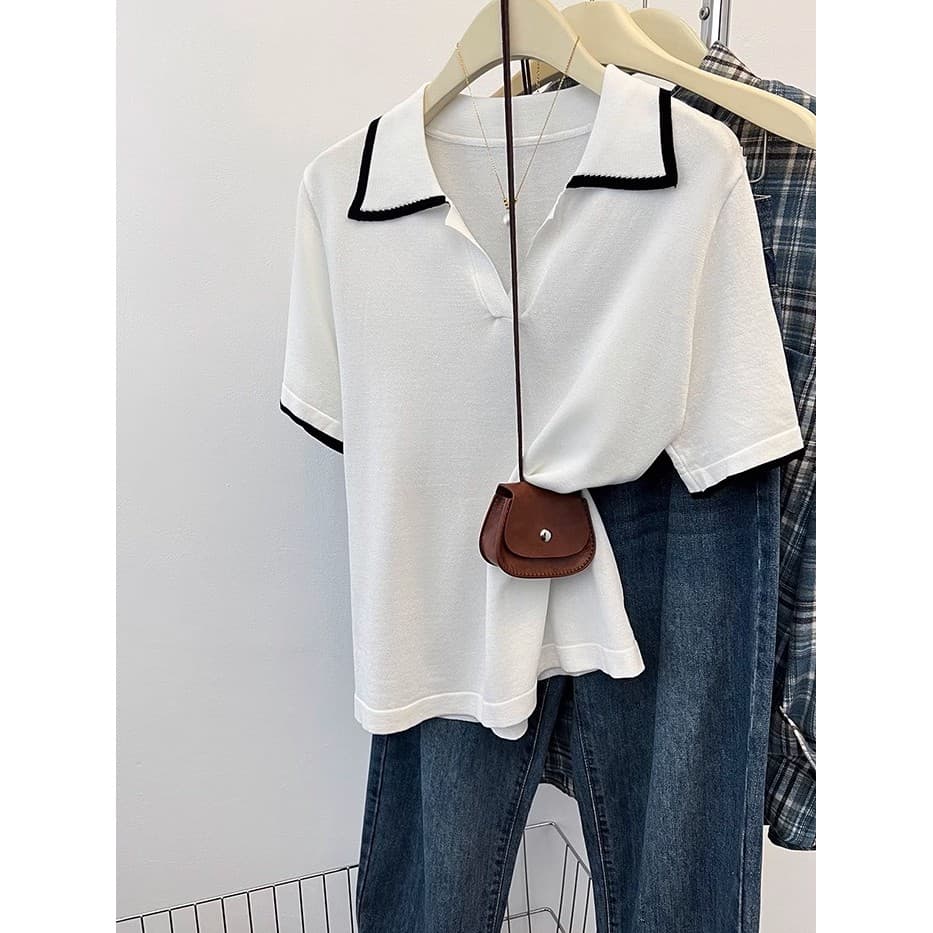 Plus Size roupas femininas 2026 verão novo estilo de malha de seda gelo de manga curta camiseta feminina solta mais magr