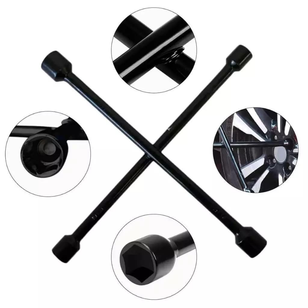 Chave Cruz Multifuncional 4 Medidas 17/19/21/23mm Ferramenta Resistente para Mecânica e Carro