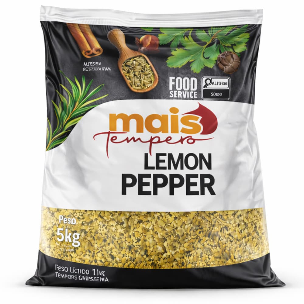 Tempero Lemon Pepper 5kg Granel Embalagem Unica Food Service - LáFerrer