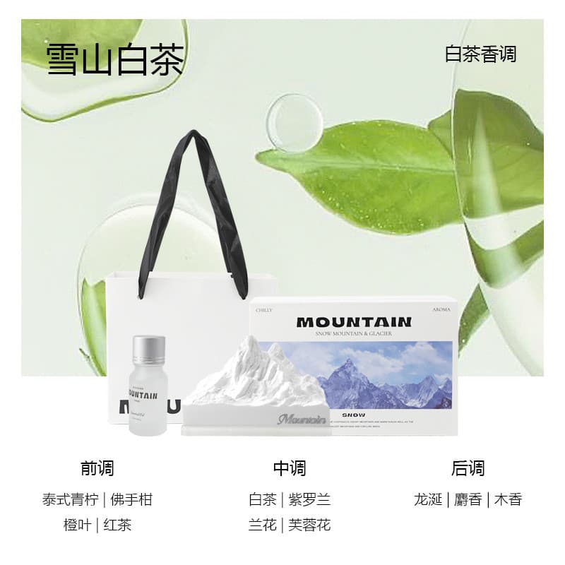 Carro aromaterapia caixa de presente neve montanha difusor pedra conjunto fragrância sem fogo gesso aromaterapia ornamen