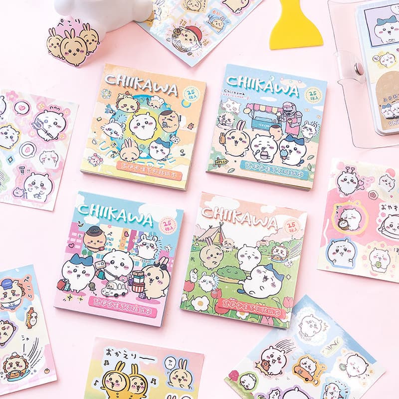 Livro de adesivos Kawai estilo japonês, urso autodepreparador com filme Flash, portátil, pequeno livro, manual diy, deco