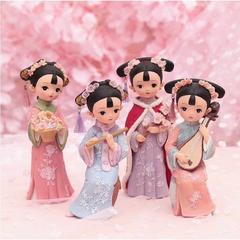Estilo chinês grade traje boneca decoração palácio boneca Retro boneca decoração presente para namorada