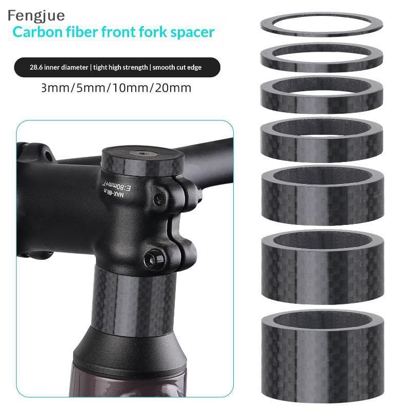Fengjue 4/5 Peças Espaçador De Fibra De Carbono Para Bicicleta 3/10/15/20mm Arruela De Fone De Ouvido 28.6mm Tubo De Gar