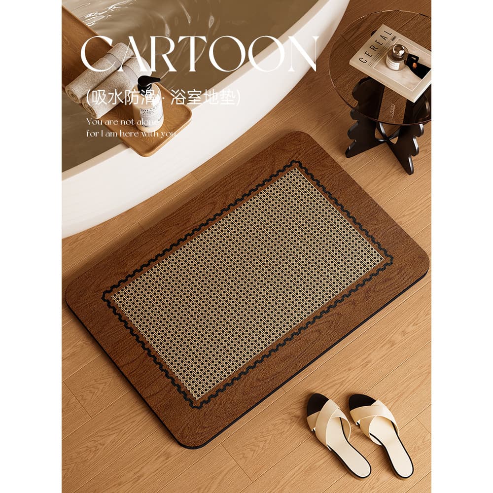 Diatom lama tapete porta do banheiro absorver água de secagem rápida toalete engrossado pé esteira Anti-deslizamento cho