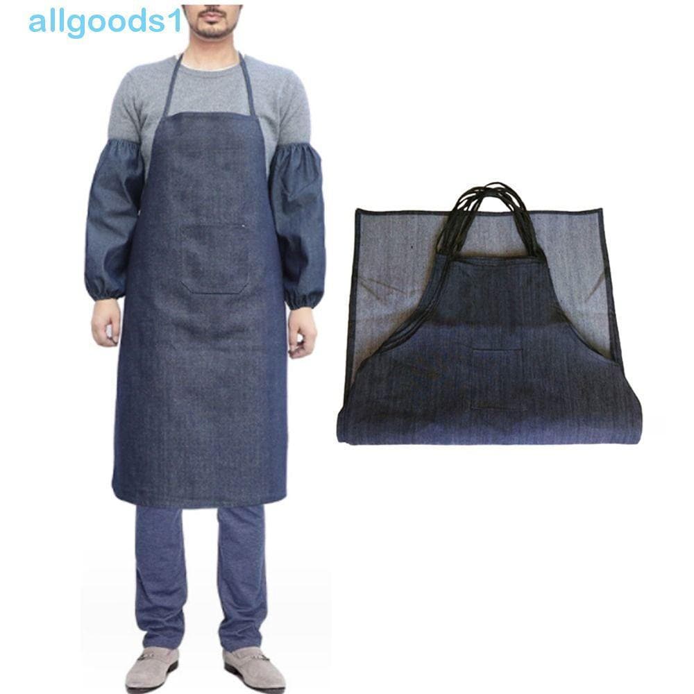 Aventais Jeans ALLGOODS , Ajustáveis Com Bolsos , De Cozinha , Roupas De Trabalho Mais Grossas Azuis Escuras