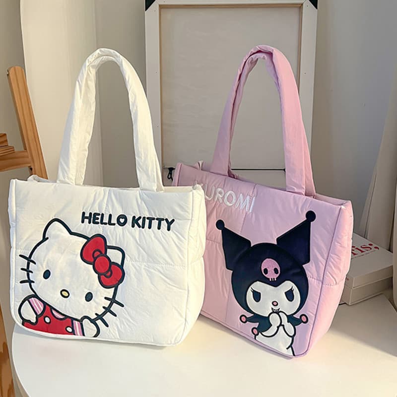 [Kawaii Sanrio Hellokitty Mala De Mã Kuromi Tote Saco De Papelaria & *-*