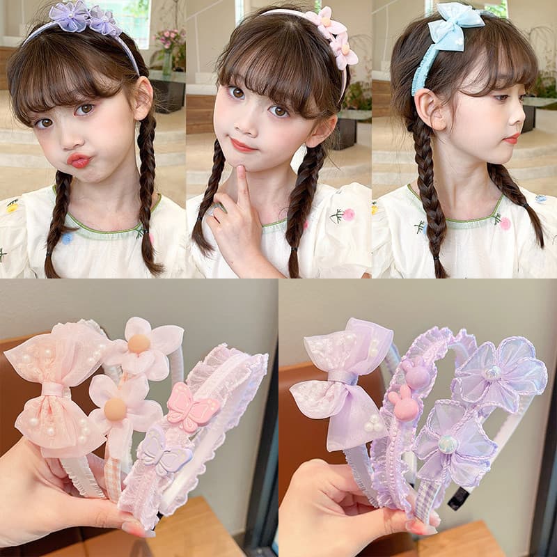 Crianças bandana não machuca o cabelo All-Match influenciador menina verão bebê gaze menina princesa borboleta bandana