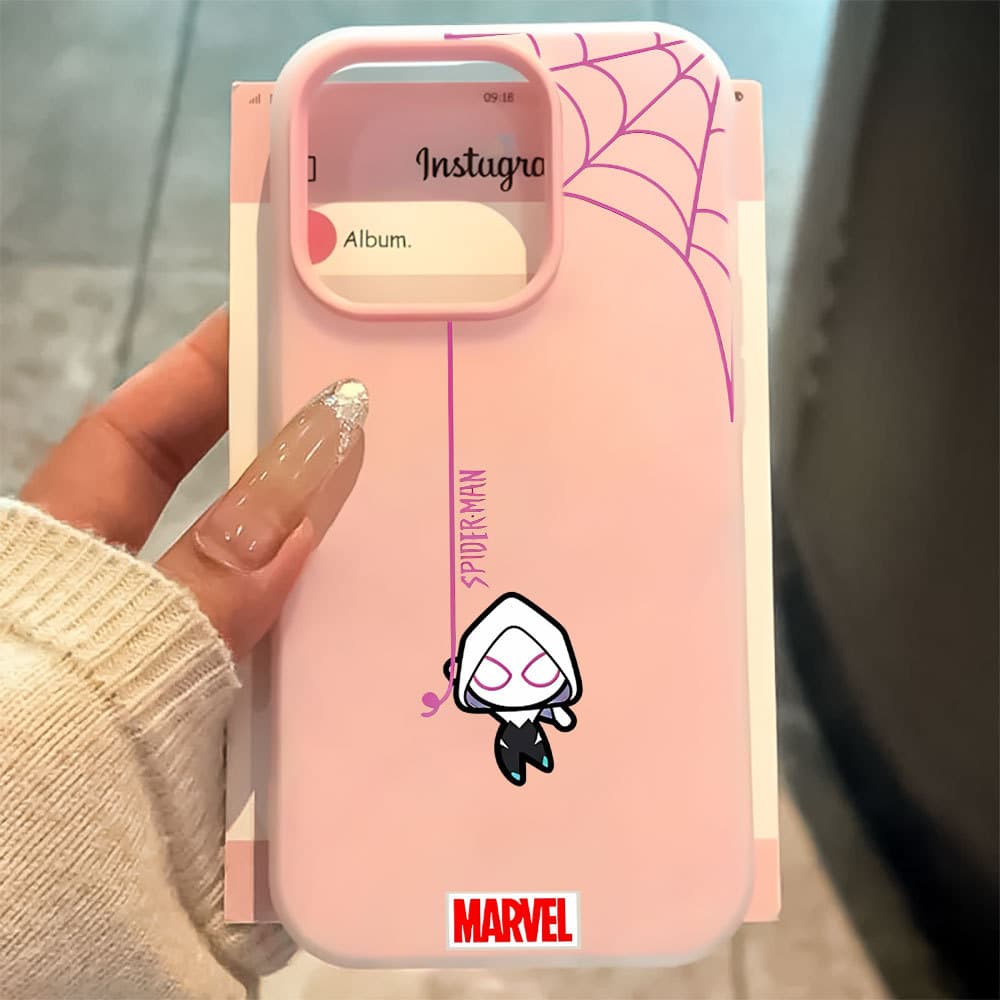 Capa 2 Em 1 Para IPhone 17 16e 13 11 12 14 15 16 Normal Pro Max Ar Rosa Homem-Aranha Capinha