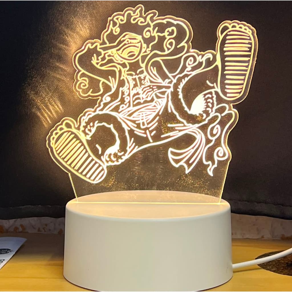 Abajur One Piece LED RGB Luminária Anime USB Gamer