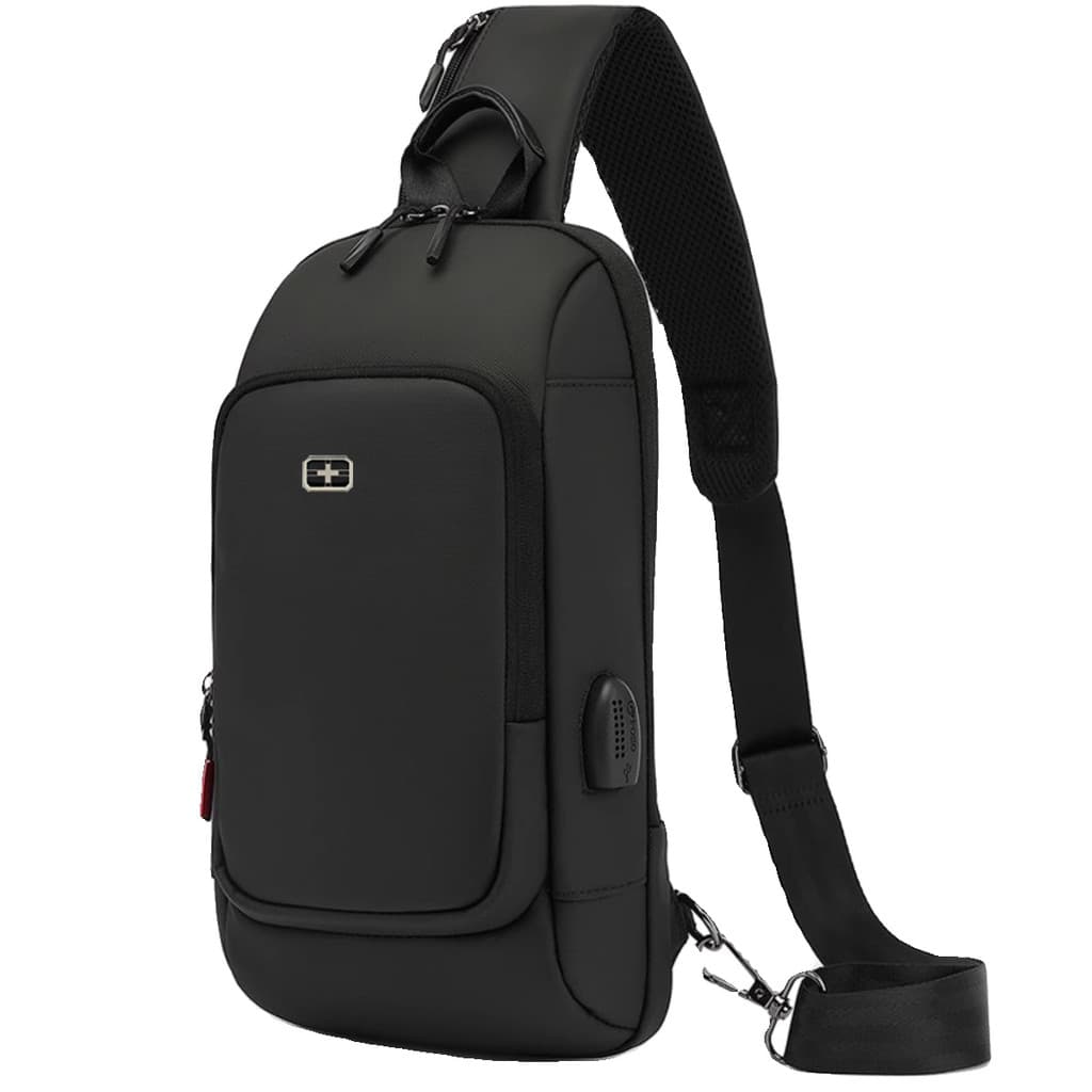 Saco de peito suíço mochila masculina Casual saco de peito viagem peito ombro saco do mensageiro moda pequena mochila ve