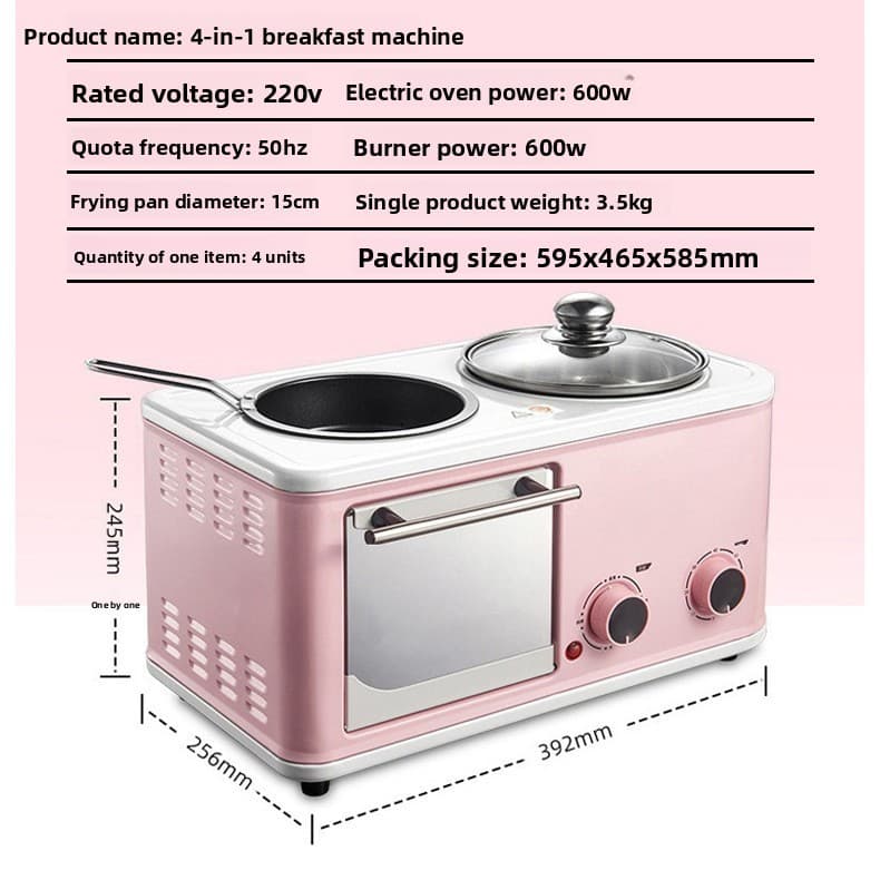 Máquina de café da manhã quatro em um, torradeira doméstica, forno elétrico, sanduicheira, fábrica, atacado, presentes p