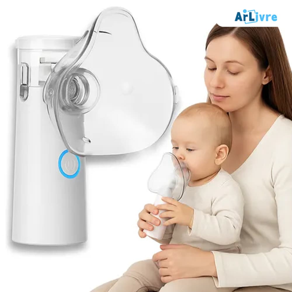 Inalador Nebulizador Portátil, Silencioso para Uso Adulto e Infantil