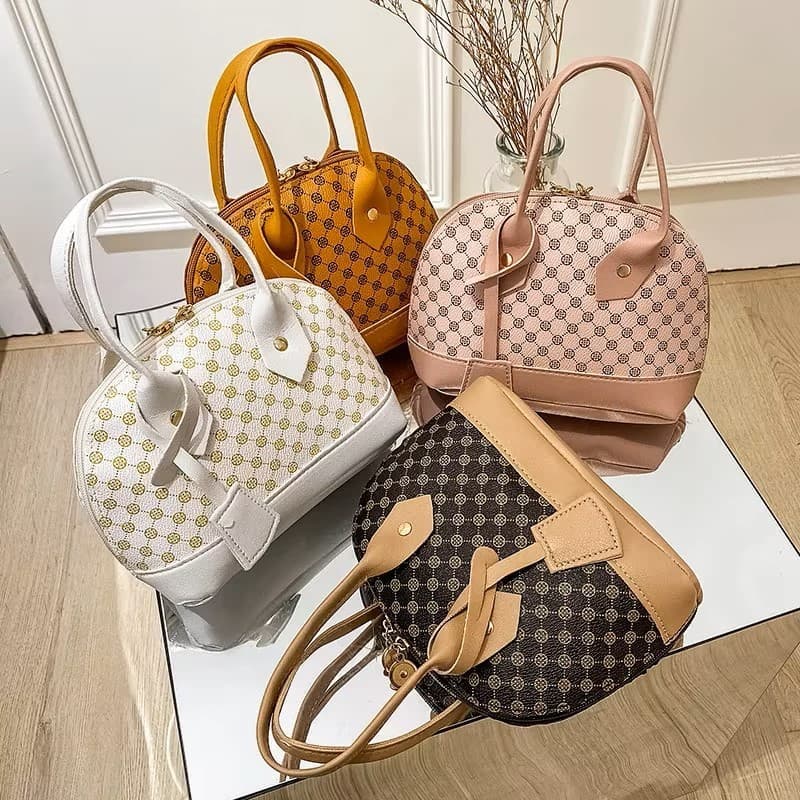 Bolsa Mini Pequena Ombro Mão Vertical Design Concha Couro PU