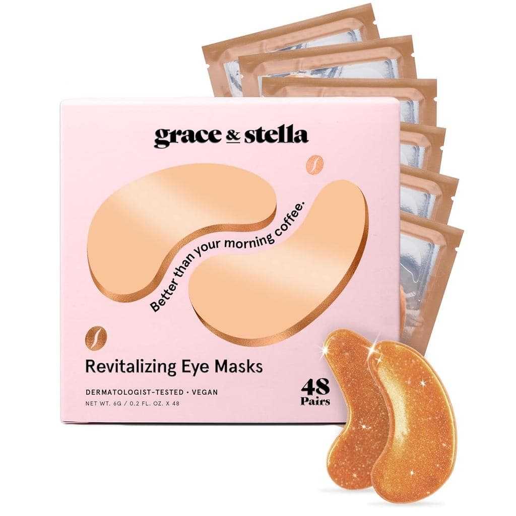 grace & stella Patches para Olhos com Cafeína - Patches Revigorantes para Olhos Inchados e Olheiras - Máscaras para a Ár