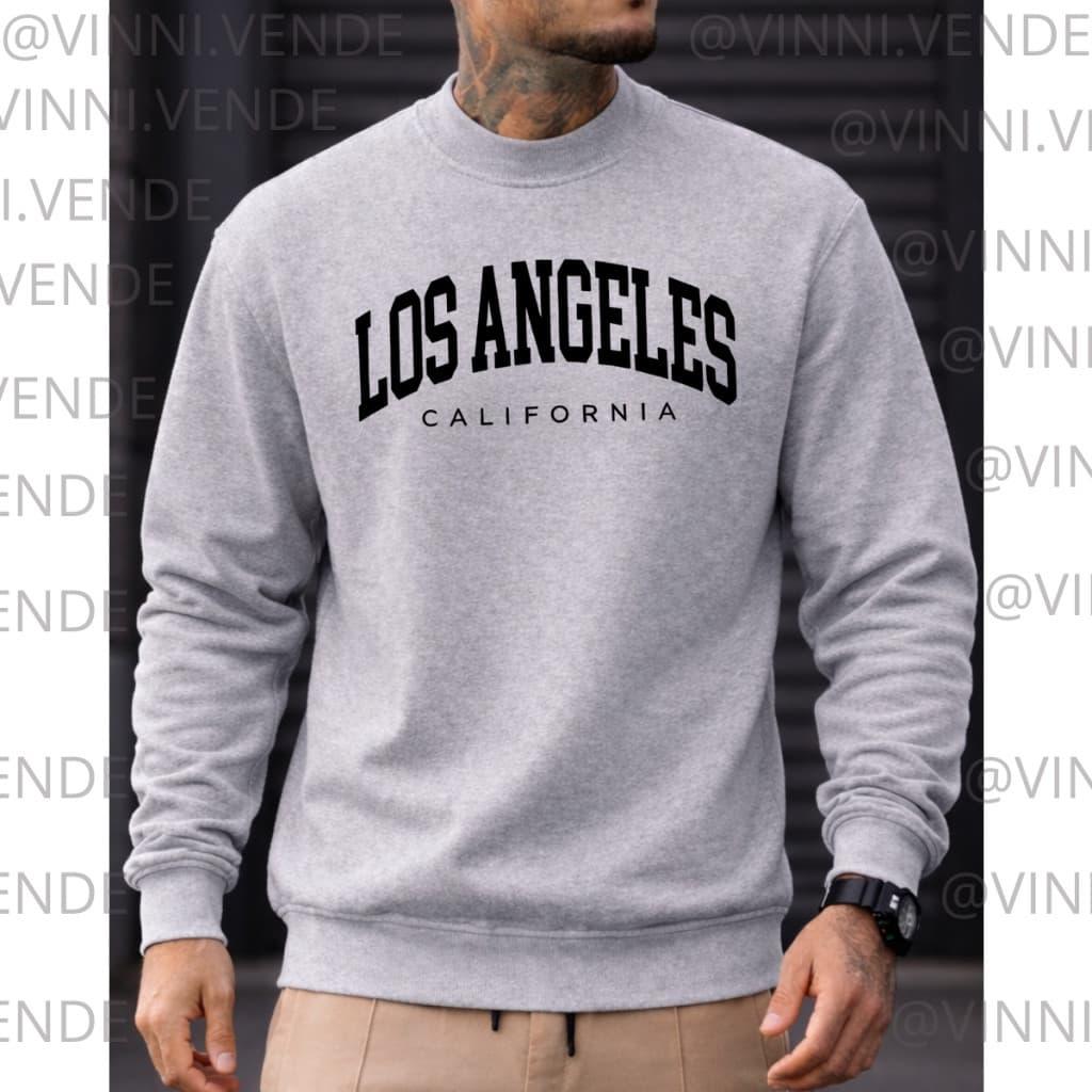 Moletom Masculino Preto Los Angeles California Streetwear Premium Top