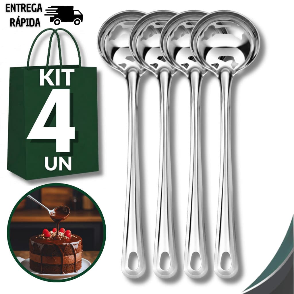 Conjunto Mini Concha Inox Concha Pequena 16,8Cm Sobremesa Molhos Caldas Aço Inoxidável Elegância Utensílios