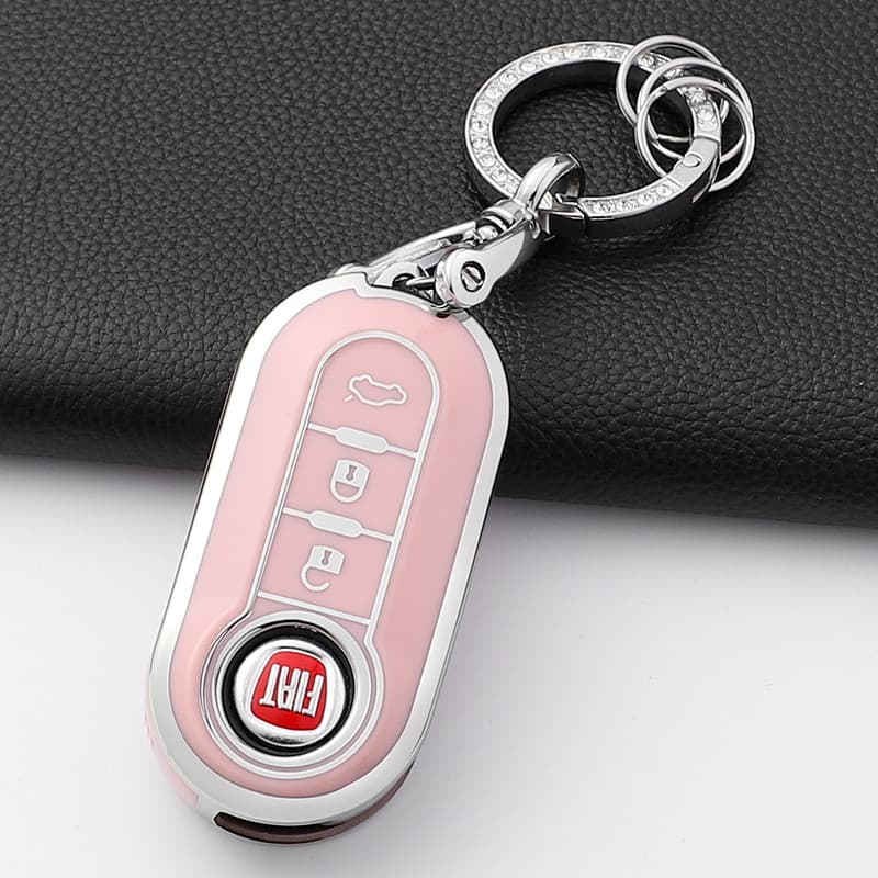Capa Protetora de Chave de Carro em TPU para Fiat 500, Ducato, Panda, 500L, Punto, Lancia Musa, Acessórios Fob 7RPE