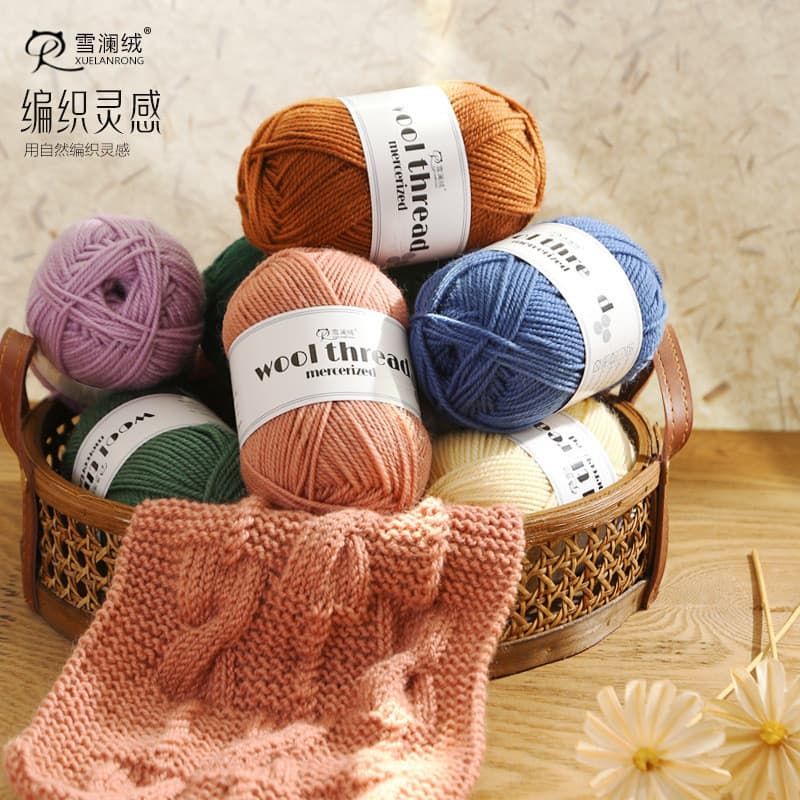 Fio De Lã Mercerizada 50g/Rolo 120m , Linhas De Crochê Para Tricô , Mãos , Bebê , Macia , Bola , Cachecol , Suéter , Cha