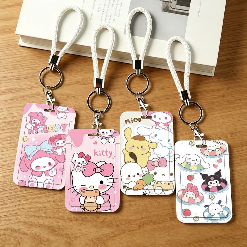 Porta-Cartões Deslizante De Personagens Sanrio Com Cordão De Pulso